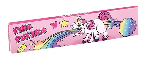 Choosypapers King Size Slim Zigarettenpapier Puking Unicorn Einhorn Pink
